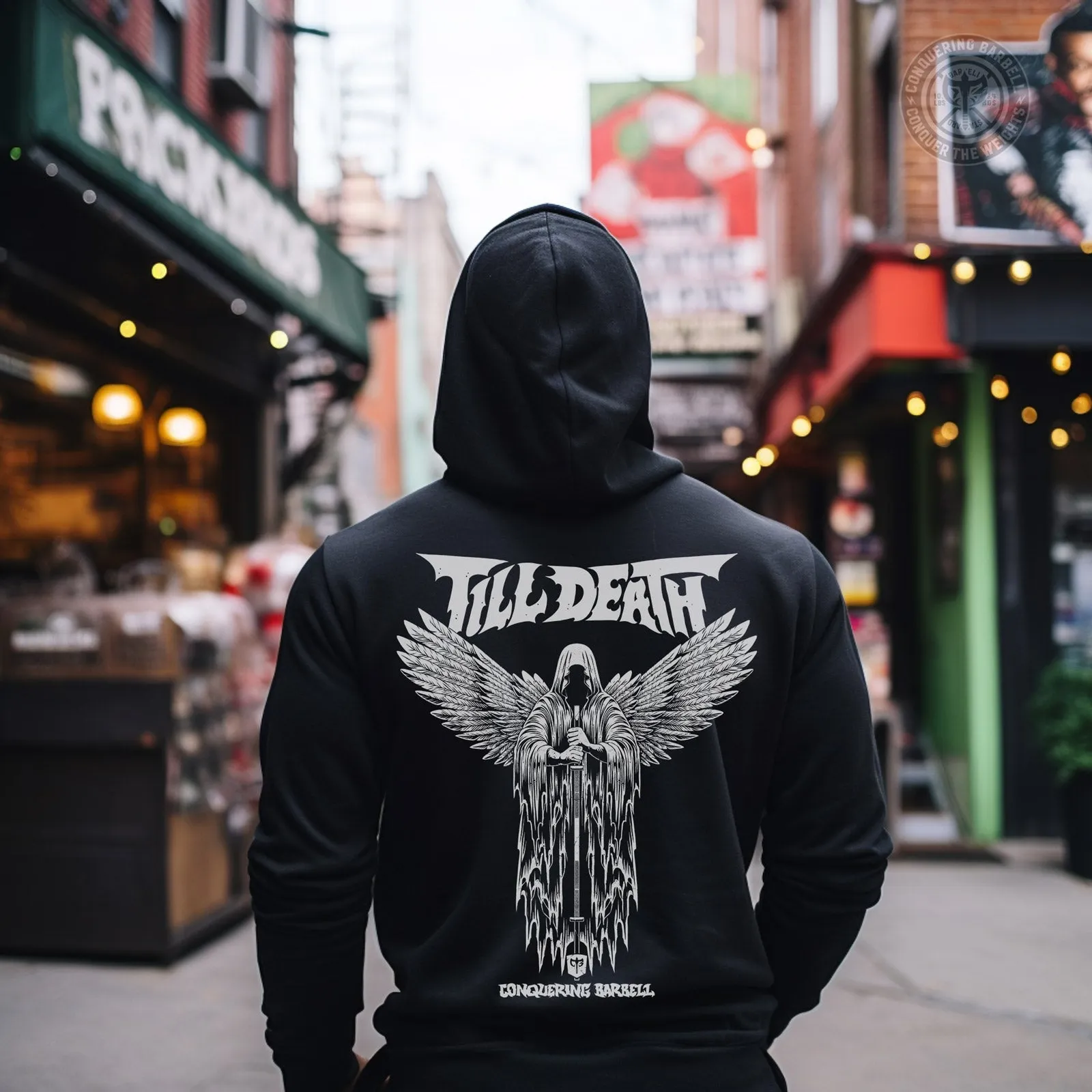 Angel of Barbell Death Pullover Hoodie