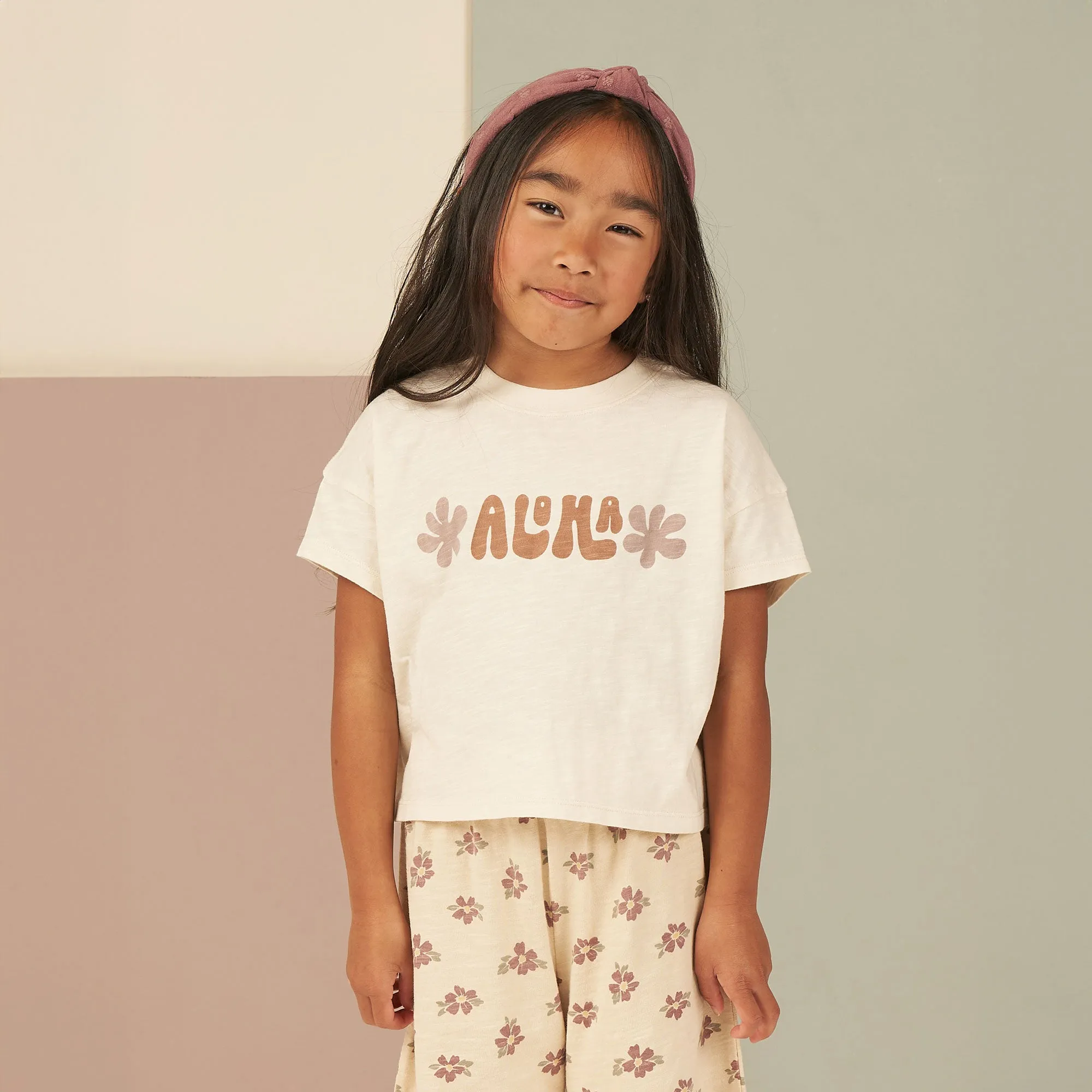 Boxy Tee - Aloha - Natural - FINAL SALE