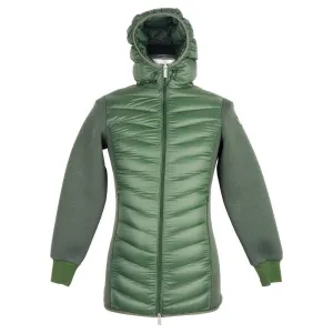 Centogrammi Elegant Hooded Long Down Jacket in Dark Green