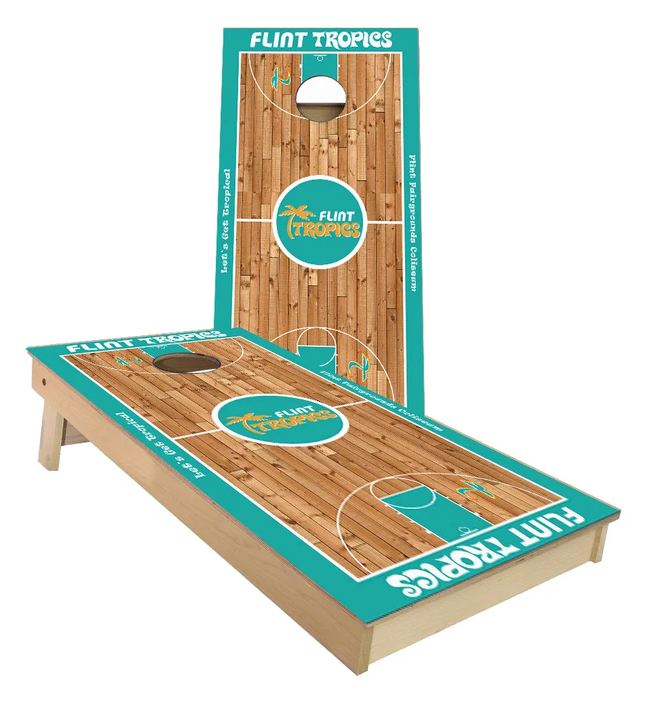 Flint Tropics Basketball Flint Michigan cornhole boards