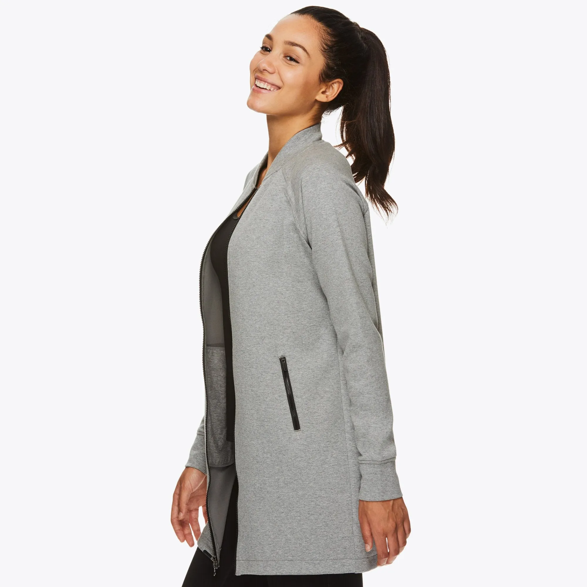 Gaiam X Jessica Biel Tribeca Longline Bomber Jacket