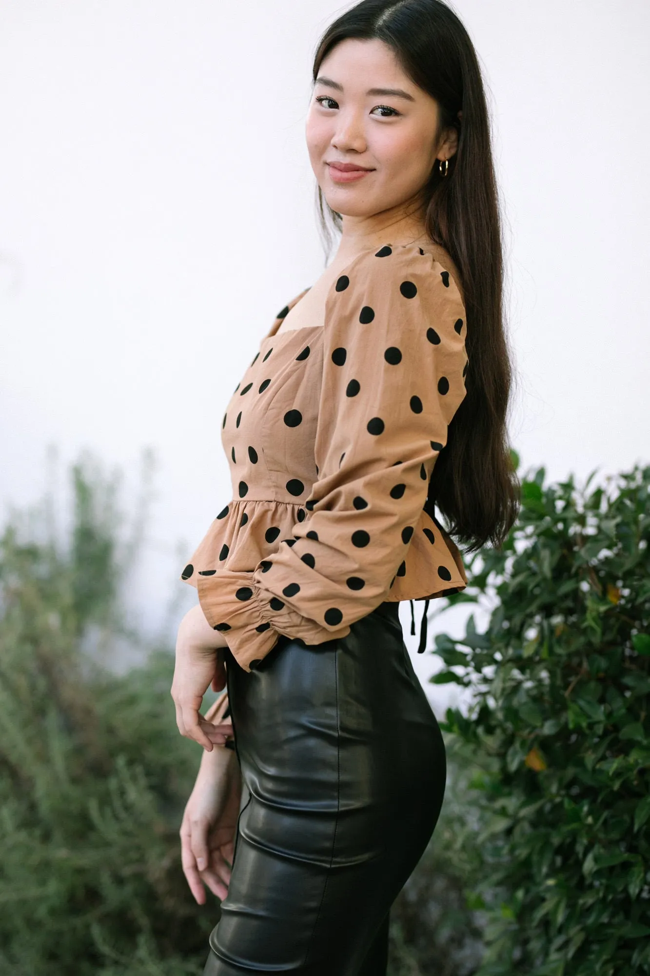 Lourdess Dotted Peplum Top