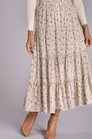 Meryl Floral Tiered Skirt