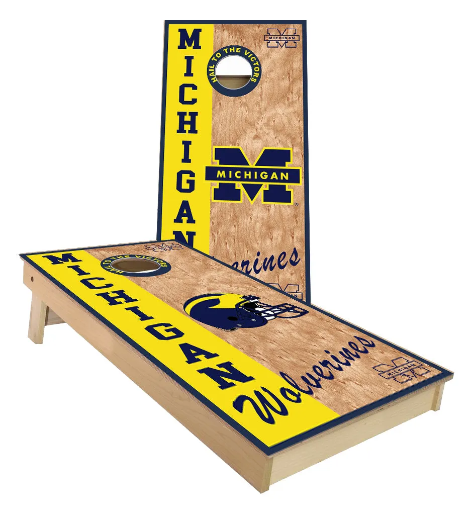 Michigan Wolverines Yellow Side Custom cornhole boards