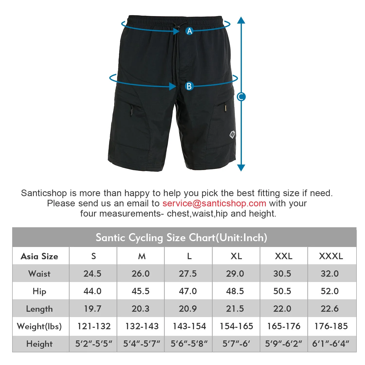 Santic Boden Black Men Cycling MTB Shorts