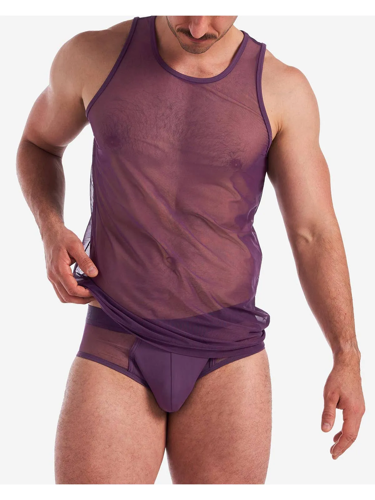 TEAMM8 Score Sheer Tank - Plum Purple