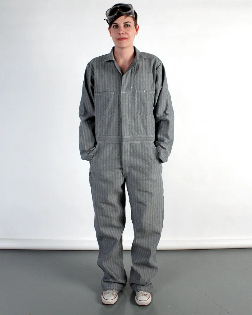 Universal Cotton Coveralls Herringbone Button